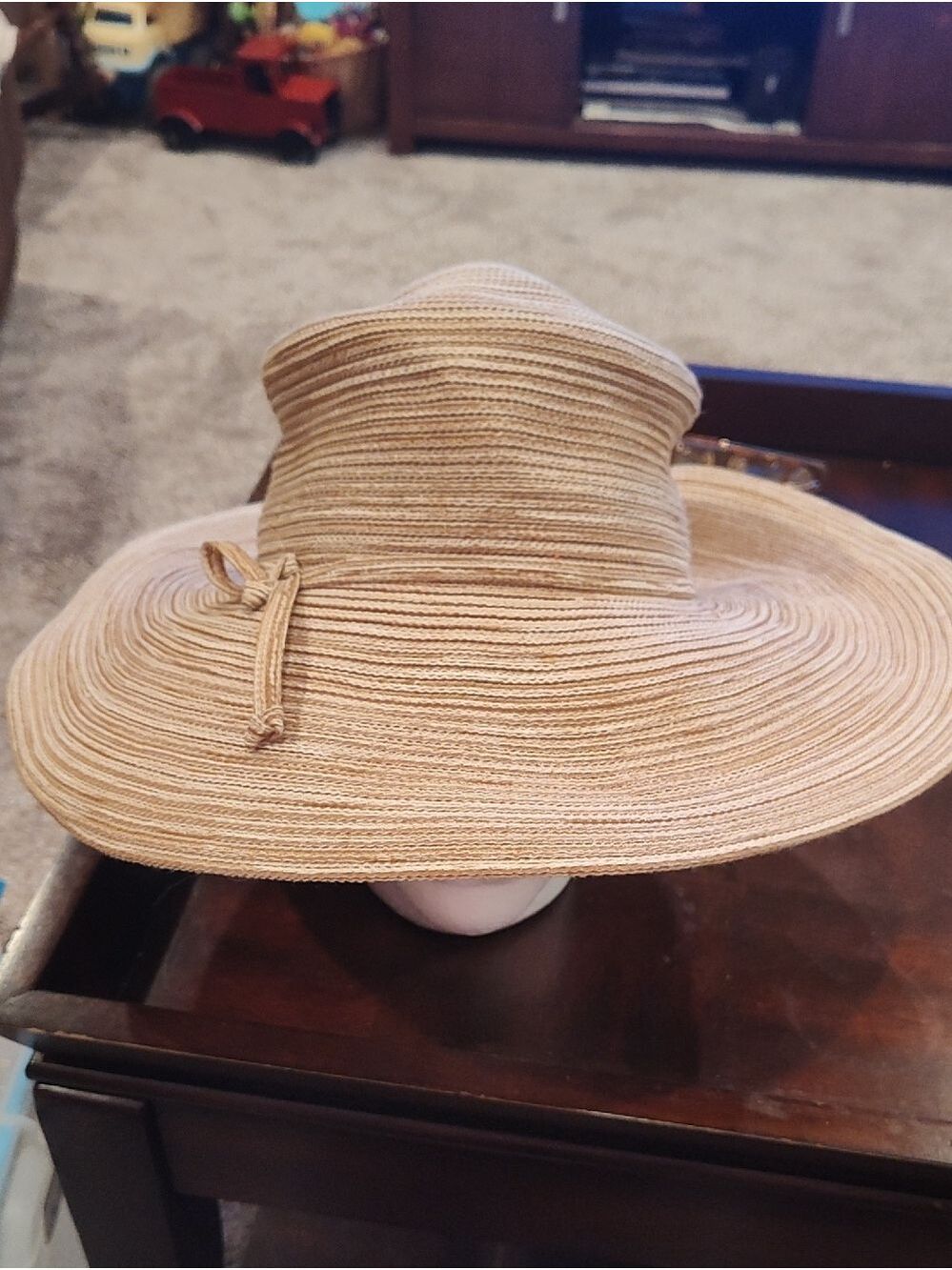 Sloggers Natural-Tan Wide Brim Straw Sun Hat with Knot
